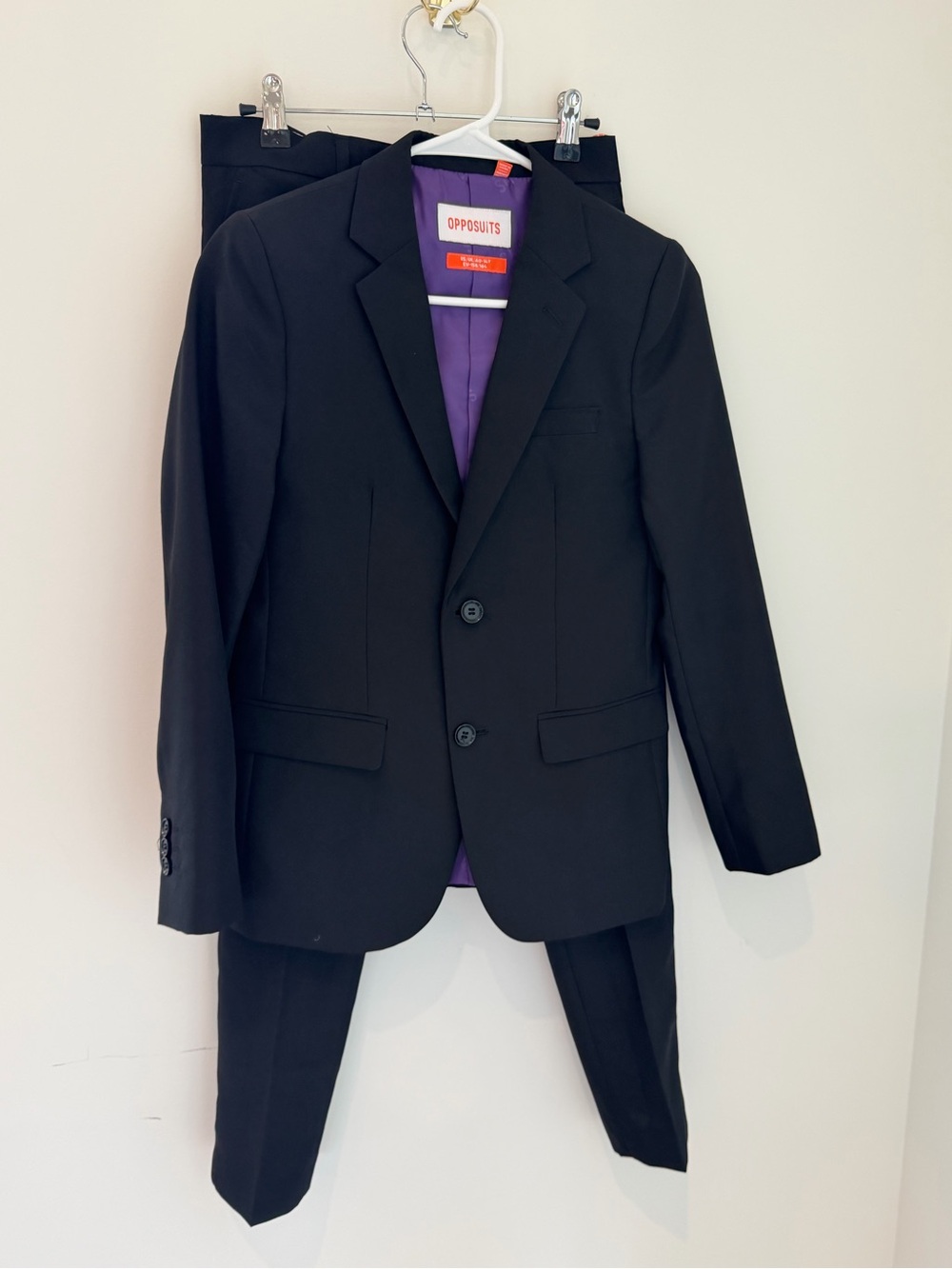 Boys 14 OppoSuits Black Suit - Two-Button Blazer and Trousers